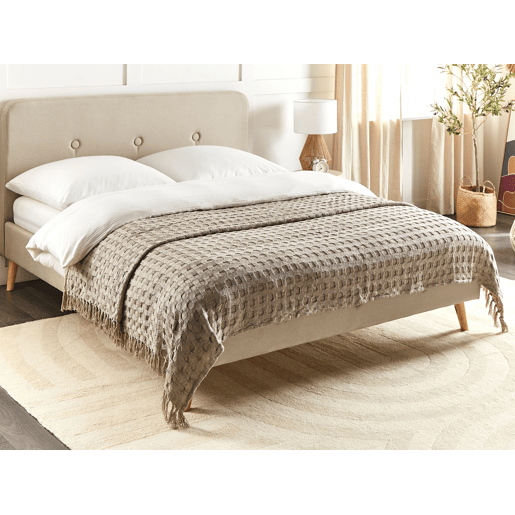 Colcha BERE Algodão 200 x 220 cm Taupe Colcha BERE Algodão 200 x 220 cm Taupe