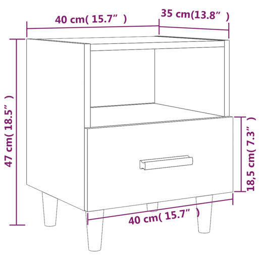 vidaXL Mesas de cabeceira 2 pcs 40x35x47 cm sonoma cinzento