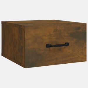 vidaXL Mesa de cabeceira de parede 35x35x20 cm cor carvalho fumado