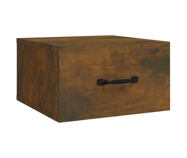 Vidaxl mesita de noche de pared roble ahumado 35x35x20 cm