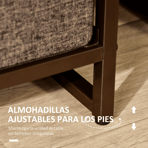 HOMCOM Cómoda Estreita com 7 Gavetas Dobráveis de Tecido, Cómoda de Quarto com Estrutura Metálica, Móvel para Espaços Pequenos, Sala de Estar, Casa de Banho, Multicolor
