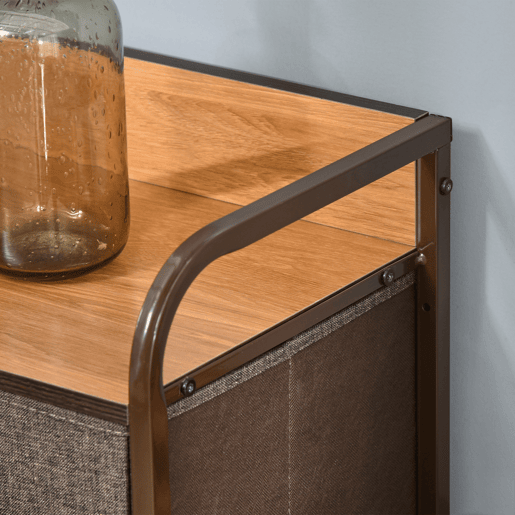 HOMCOM Cómoda Estreita com 7 Gavetas Dobráveis de Tecido, Cómoda de Quarto com Estrutura Metálica, Móvel para Espaços Pequenos, Sala de Estar, Casa de Banho, Multicolor