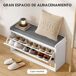 Banco Zapatero MDF, Poliéster HOMCOM Banco Zapatero MDF, Poliéster HOMCOM Blanco