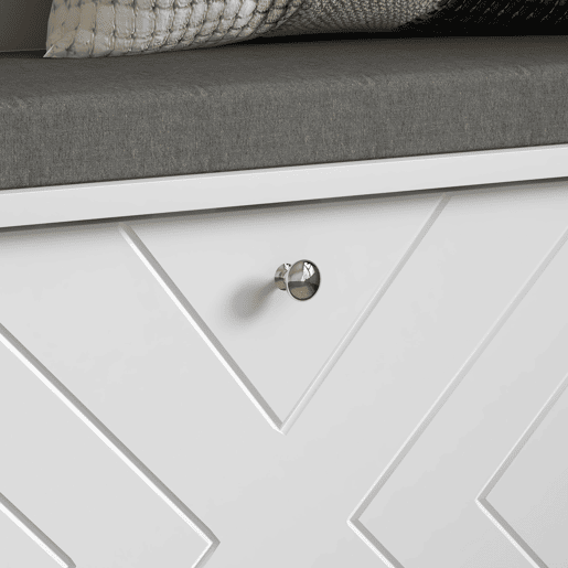 HOMCOM Banco Sapateira Moderno Móvel Sapateira com Banco de Madeira com Prateleiras Ajustáveis e Almofada Acolchoada para 8 Pares de Sapatos para Entrada Corredor 80x26x44,5 cm Branco