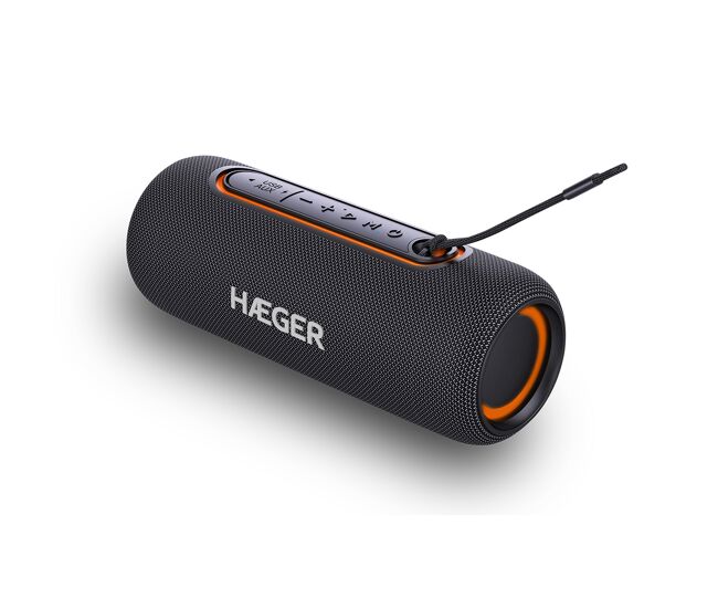 Altavoz bluetooth portátil haeger light boom - 3h de autonomía, ipx5, micrófono, iluminación