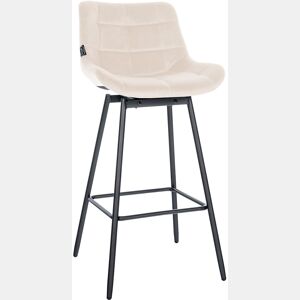 Taburete de Bar Weston Giratorio 180 grados | Taburete Alto con Respaldo y Asiento Acolchado Terciopelo Crema 56X49X105 cm