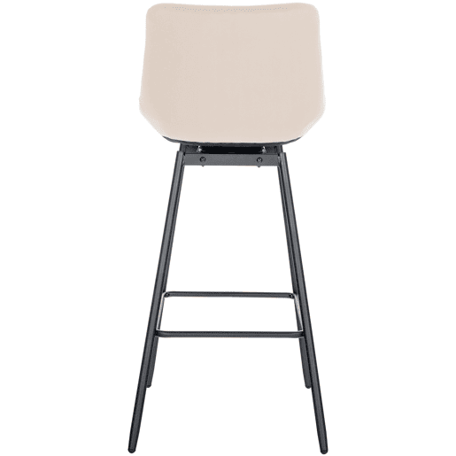 Taburete de Bar Weston Giratorio 180 grados | Taburete Alto con Respaldo y Asiento Acolchado Terciopelo Crema 56X49X105 cm