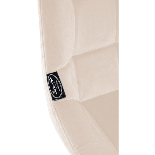 Taburete de Bar Weston Giratorio 180 grados | Taburete Alto con Respaldo y Asiento Acolchado Terciopelo Crema 56X49X105 cm