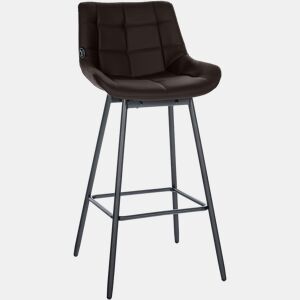 Taburete de Bar Weston Giratorio 180 grados | Taburete Alto con Respaldo y Asiento Acolchado Simil cuero Marrón 56X49X105 cm