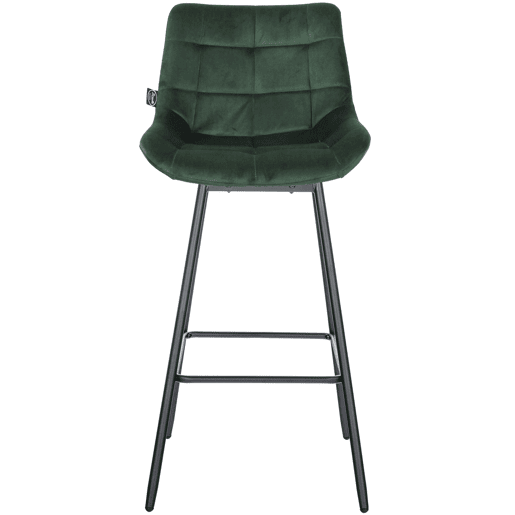 Taburete de Bar Weston Giratorio 180 grados | Taburete Alto con Respaldo y Asiento Acolchado Terciopelo Verde oscuro 56X49X105 cm
