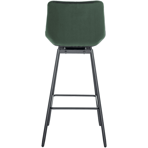 Taburete de Bar Weston Giratorio 180 grados | Taburete Alto con Respaldo y Asiento Acolchado Terciopelo Verde oscuro 56X49X105 cm