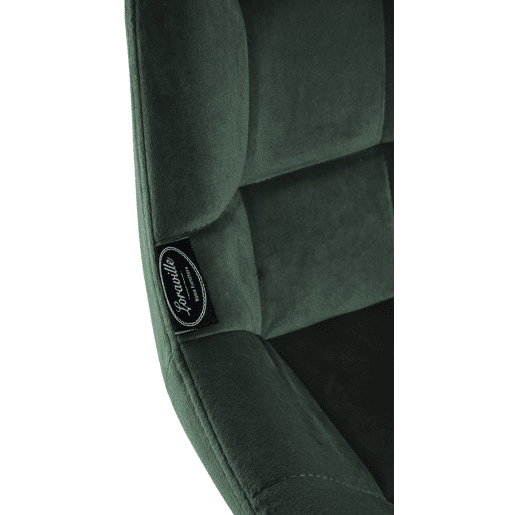 Taburete de Bar Weston Giratorio 180 grados | Taburete Alto con Respaldo y Asiento Acolchado Terciopelo Verde oscuro 56X49X105 cm