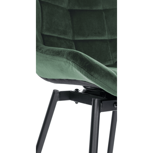 Taburete de Bar Weston Giratorio 180 grados | Taburete Alto con Respaldo y Asiento Acolchado Terciopelo Verde oscuro 56X49X105 cm