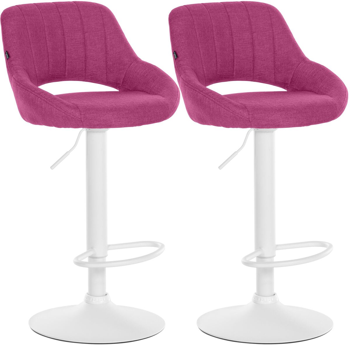 Juego de 2 taburetes de bar milet con tapizado de tela lila 48x47x85 cm