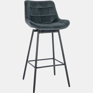 Taburete de Bar Weston Giratorio 180 grados | Taburete Alto con Respaldo y Asiento Acolchado Terciopelo Gris oscuro 56X49X105 cm