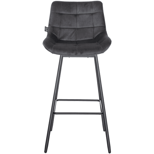 Taburete de Bar Weston Giratorio 180 grados | Taburete Alto con Respaldo y Asiento Acolchado Terciopelo Gris oscuro 56X49X105 cm