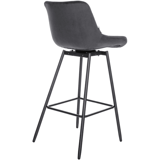 Taburete de Bar Weston Giratorio 180 grados | Taburete Alto con Respaldo y Asiento Acolchado Terciopelo Gris oscuro 56X49X105 cm