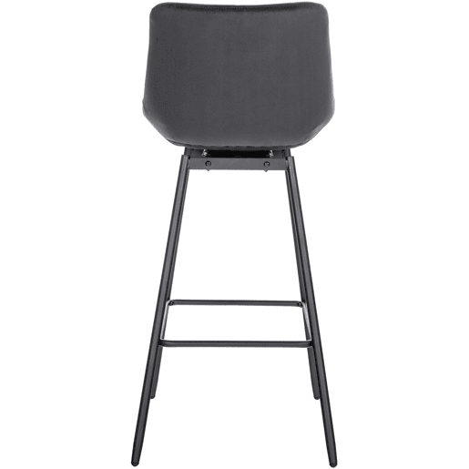 Taburete de Bar Weston Giratorio 180 grados | Taburete Alto con Respaldo y Asiento Acolchado Terciopelo Gris oscuro 56X49X105 cm