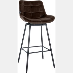 Taburete de Bar Weston Giratorio 180 grados | Taburete Alto con Respaldo y Asiento Acolchado Terciopelo Marrón 56X49X105 cm