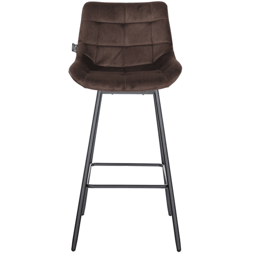 Taburete de Bar Weston Giratorio 180 grados | Taburete Alto con Respaldo y Asiento Acolchado Terciopelo Marrón 56X49X105 cm