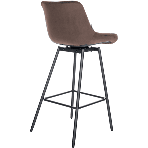 Taburete de Bar Weston Giratorio 180 grados | Taburete Alto con Respaldo y Asiento Acolchado Terciopelo Marrón 56X49X105 cm
