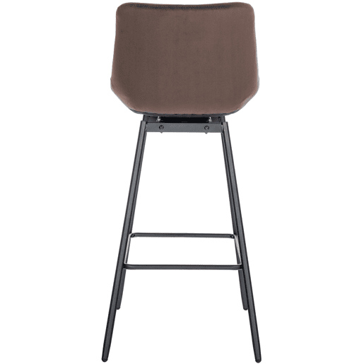Taburete de Bar Weston Giratorio 180 grados | Taburete Alto con Respaldo y Asiento Acolchado Terciopelo Marrón 56X49X105 cm