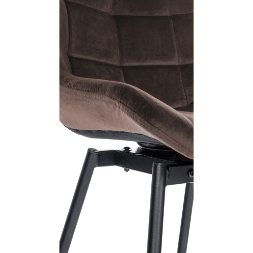 Taburete de Bar Weston Giratorio 180 grados | Taburete Alto con Respaldo y Asiento Acolchado Terciopelo Marrón 56X49X105 cm