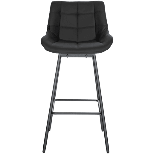 Taburete de Bar Weston Giratorio 180 grados | Taburete Alto con Respaldo y Asiento Acolchado Simil cuero Negro 56X49X105 cm