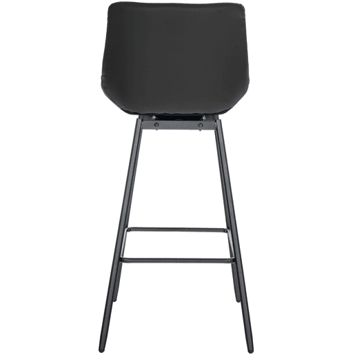 Taburete de Bar Weston Giratorio 180 grados | Taburete Alto con Respaldo y Asiento Acolchado Simil cuero Negro 56X49X105 cm