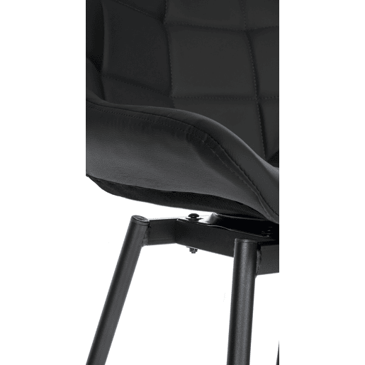 Taburete de Bar Weston Giratorio 180 grados | Taburete Alto con Respaldo y Asiento Acolchado Simil cuero Negro 56X49X105 cm