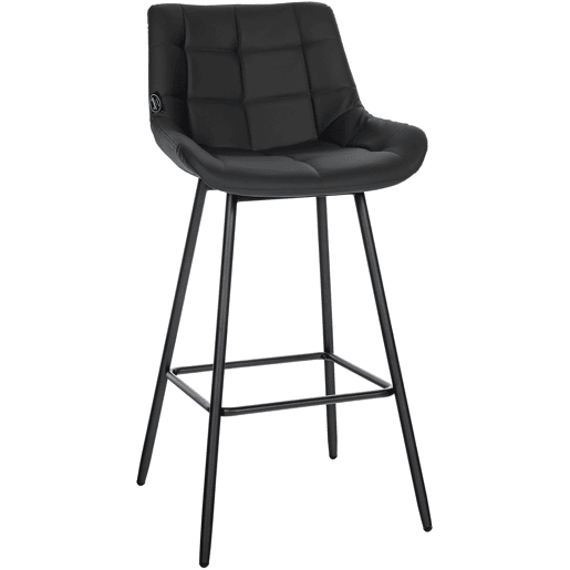 Taburete de bar Weston Simil cuero Negro 56X49X104 cm