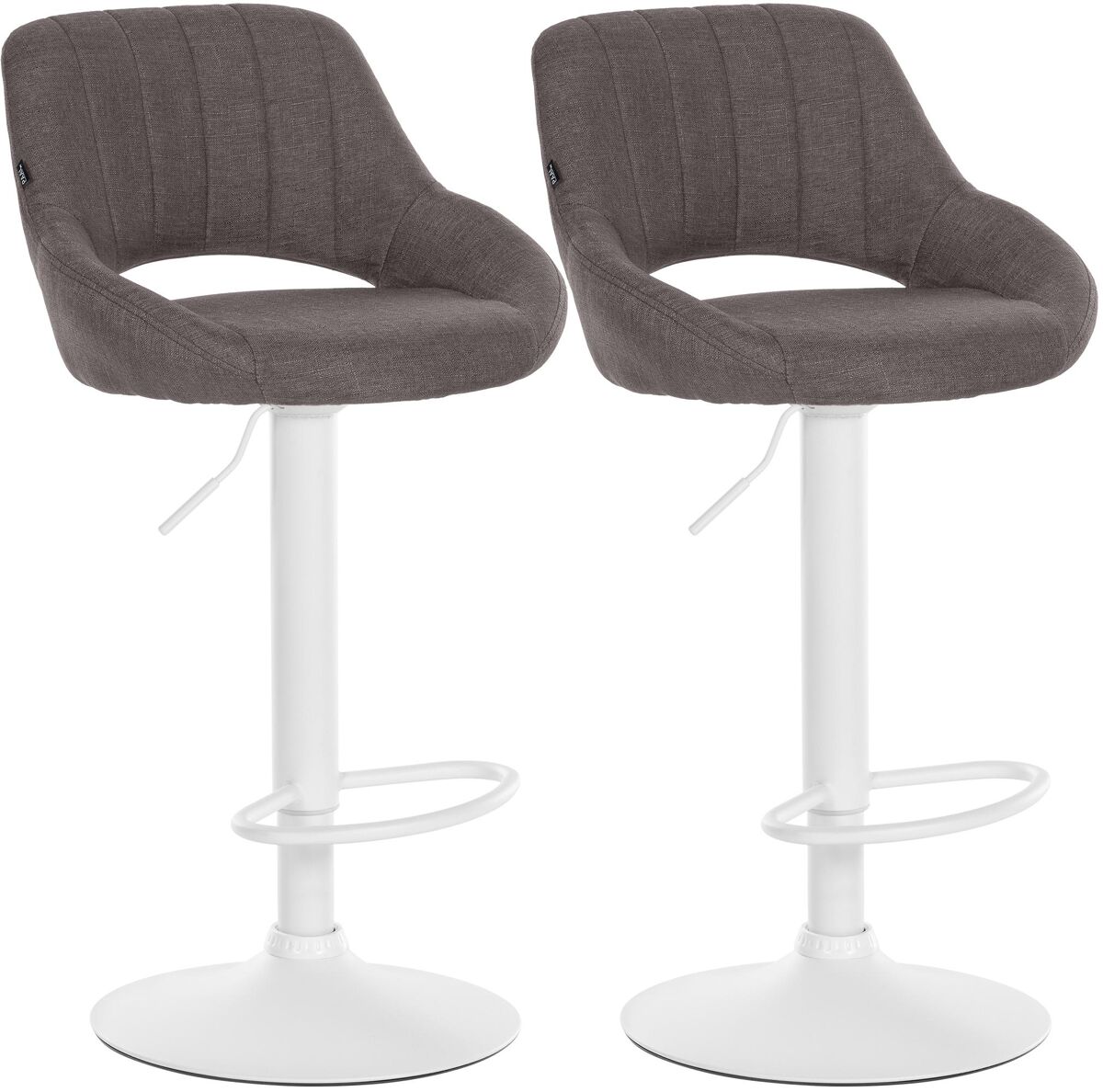 Juego de 2 taburetes de bar milet con tapizado de tela gris oscuro 48x47x85 cm