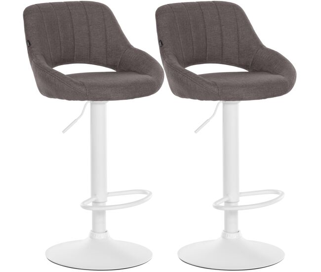 Juego de 2 taburetes de bar milet con tapizado de tela gris oscuro 48x47x85 cm