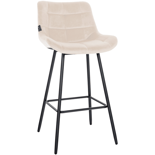 Taburete de bar Weston Terciopelo Crema 56X49X104 cm