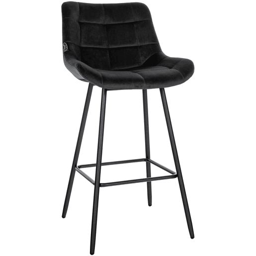 Taburete de bar Weston Terciopelo Negro 56X49X104 cm