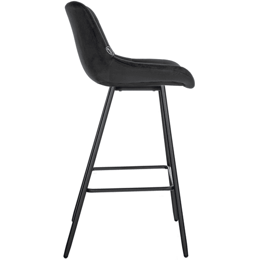 Taburete de bar Weston Terciopelo Negro 56X49X104 cm