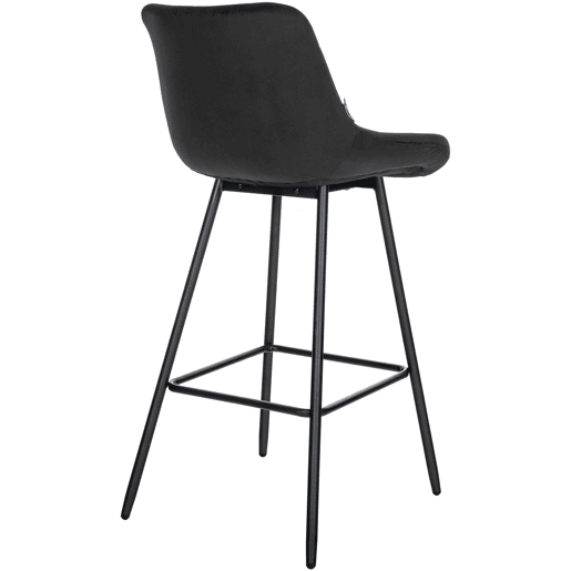 Taburete de bar Weston Terciopelo Negro 56X49X104 cm