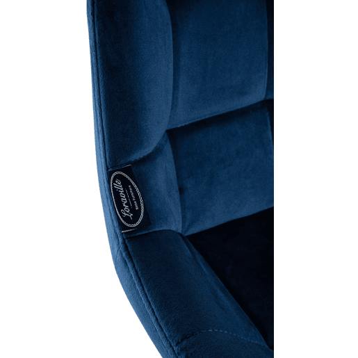 Taburete de Bar Weston Giratorio 180 grados | Taburete Alto con Respaldo y Asiento Acolchado Terciopelo Azul 56X49X105 cm
