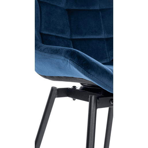 Taburete de Bar Weston Giratorio 180 grados | Taburete Alto con Respaldo y Asiento Acolchado Terciopelo Azul 56X49X105 cm