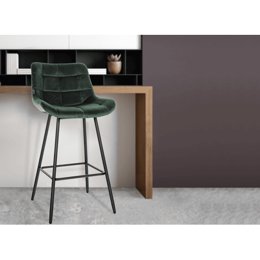 Taburete de bar Weston Terciopelo Verde oscuro 56X49X104 cm
