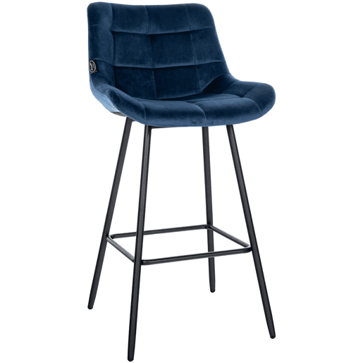 Taburete de bar Weston Terciopelo Azul 56X49X104 cm