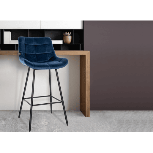 Taburete de bar Weston Terciopelo Azul 56X49X104 cm