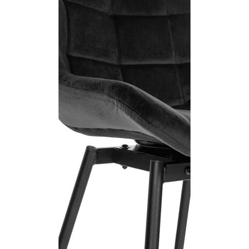 Taburete de Bar Weston Giratorio 180 grados | Taburete Alto con Respaldo y Asiento Acolchado Terciopelo Negro 56X49X105 cm