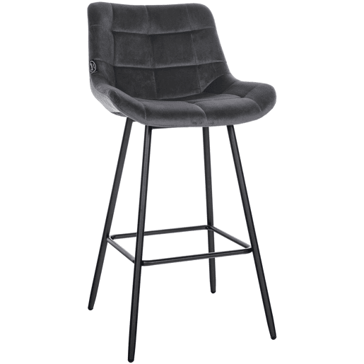 Taburete de bar Weston Terciopelo Gris oscuro 56X49X104 cm
