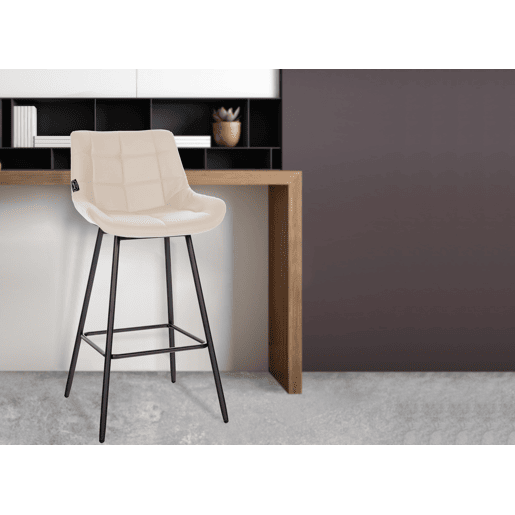 Taburete de bar Weston Simil cuero Crema 56X49X104 cm