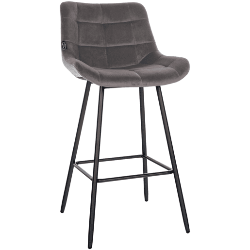Taburete de bar Weston Terciopelo Gris 56X49X104 cm