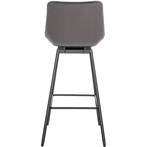 Taburete de Bar Weston Giratorio 180 grados | Taburete Alto con Respaldo y Asiento Acolchado Terciopelo Gris 56X49X105 cm