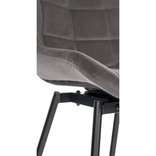 Taburete de Bar Weston Giratorio 180 grados | Taburete Alto con Respaldo y Asiento Acolchado Terciopelo Gris 56X49X105 cm