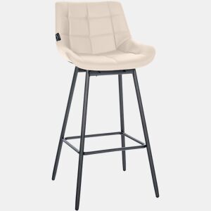 Taburete de Bar Weston Giratorio 180 grados | Taburete Alto con Respaldo y Asiento Acolchado Simil cuero Crema 56X49X105 cm