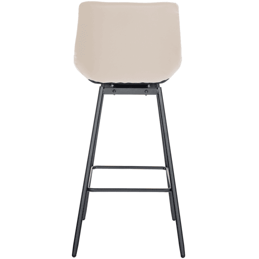 Taburete de Bar Weston Giratorio 180 grados | Taburete Alto con Respaldo y Asiento Acolchado Simil cuero Crema 56X49X105 cm